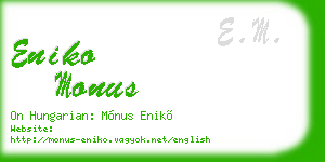 eniko monus business card