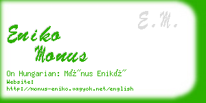 eniko monus business card